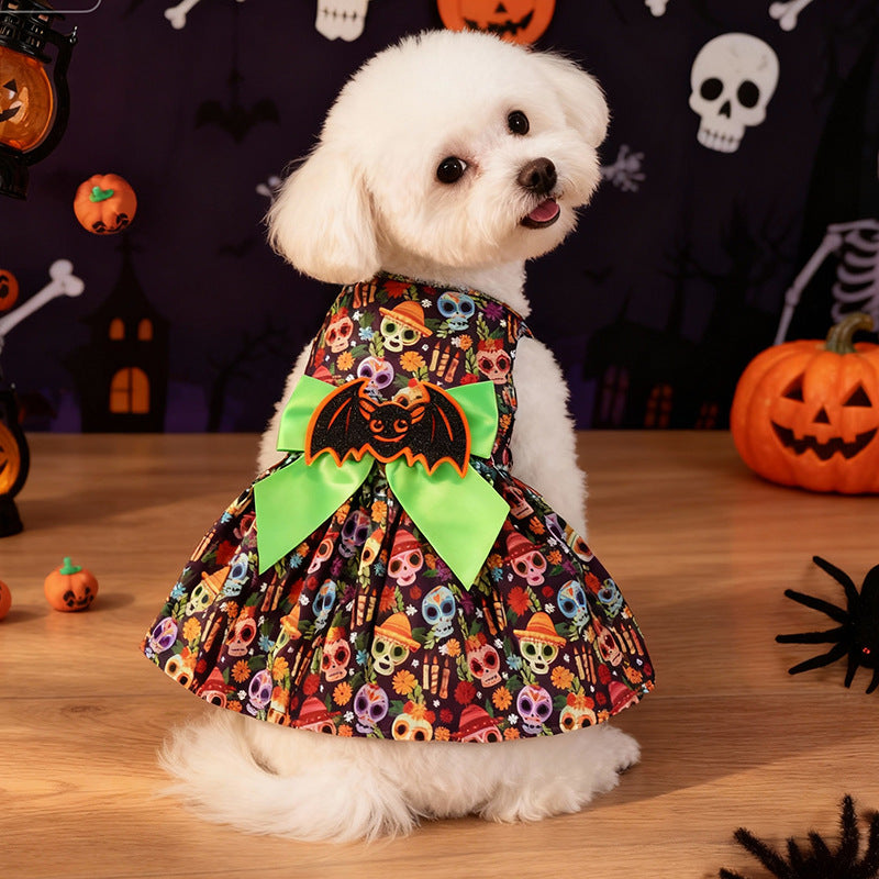 Robe Halloween pour chien – Chauve-souris & gouttes de sang