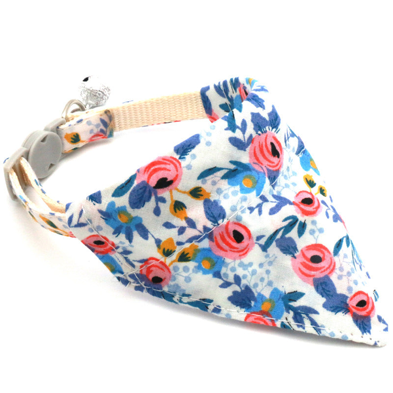 Bandana fleuri pour chien & chat – Collier triangle
