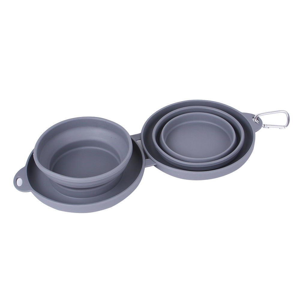 Gamelle double pliable en silicone pour chien & chat