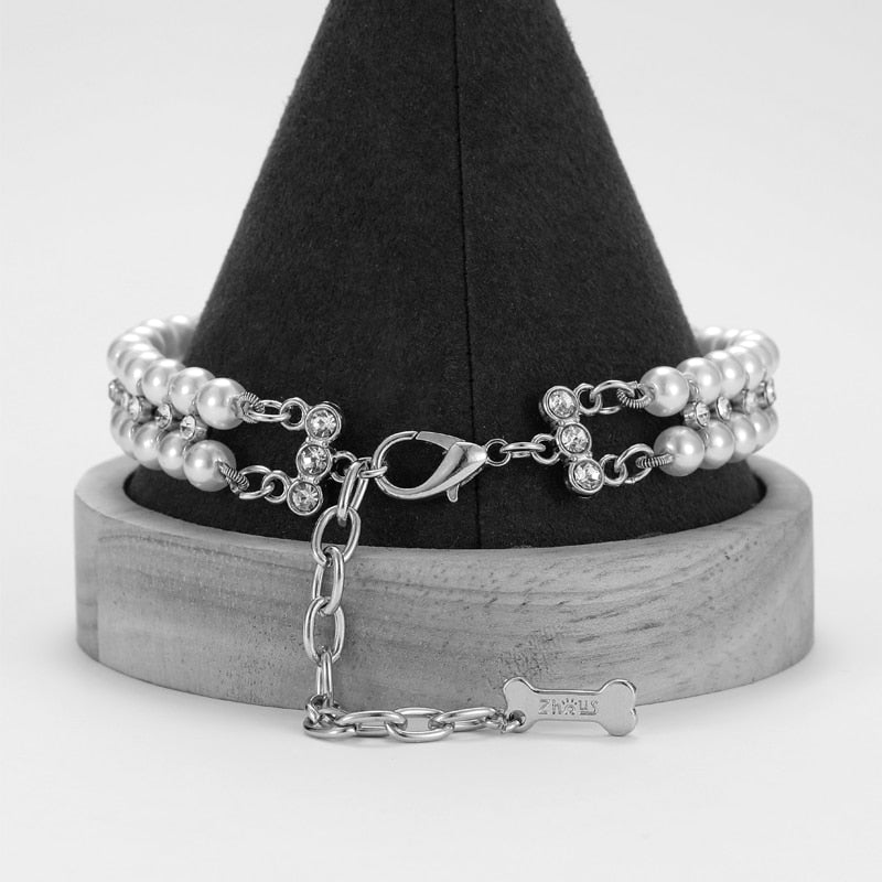 Collier perles et strass pour chien & chat – Cérémonie