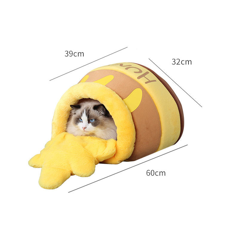 Niche douillette pour chat – Forme pot de miel