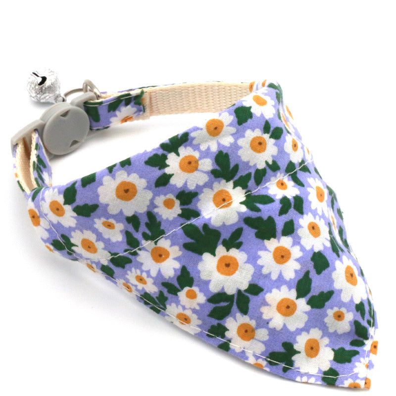Bandana fleuri pour chien & chat – Collier triangle