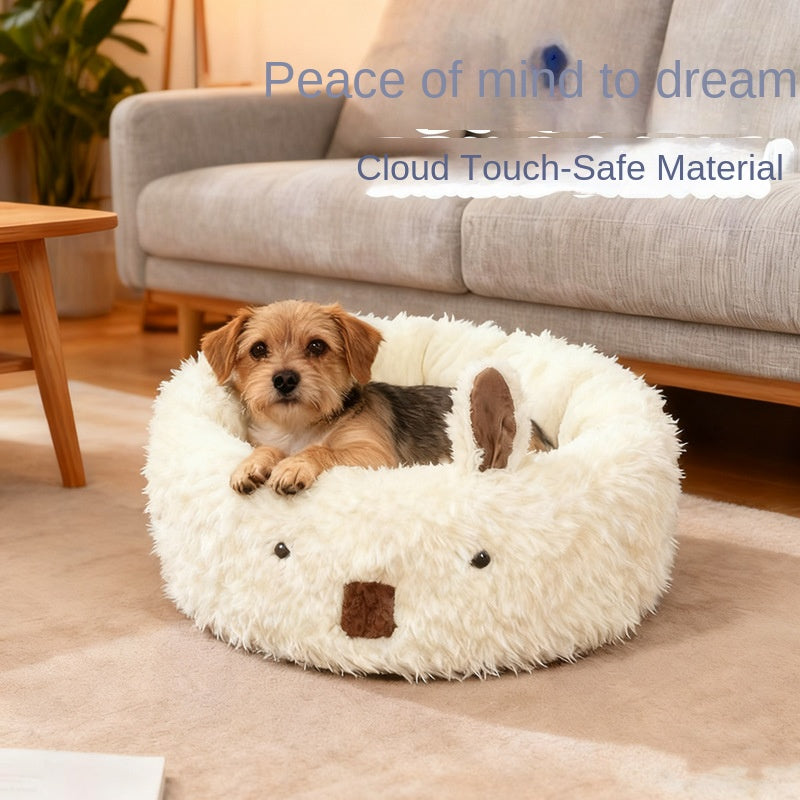 Niche douillette pour chien & chat – Forme semi-fermée