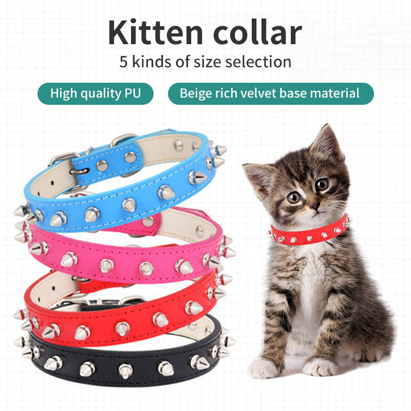 Collier pour chien & chat – Cuir avec laisse