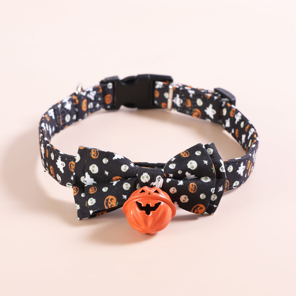 Collier Halloween pour chien – Citrouille & grelots