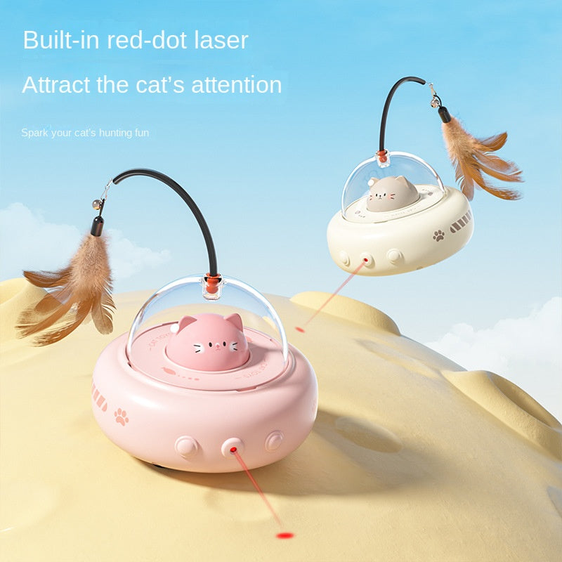 Jouet interactif pour chat – Baguette à plumes lumineuse