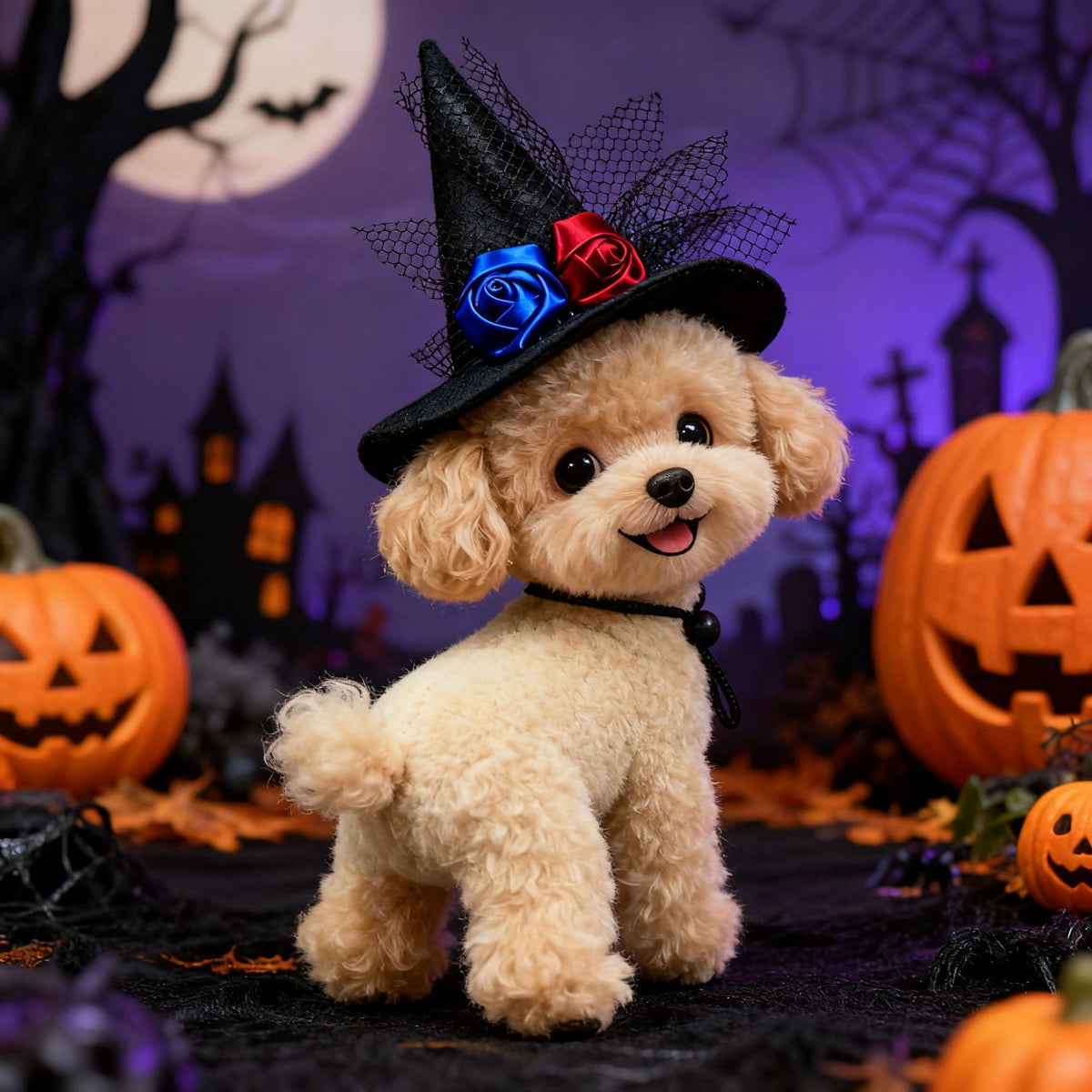 Chapeau d’Halloween pour chien – Citrouille & motifs fantaisie