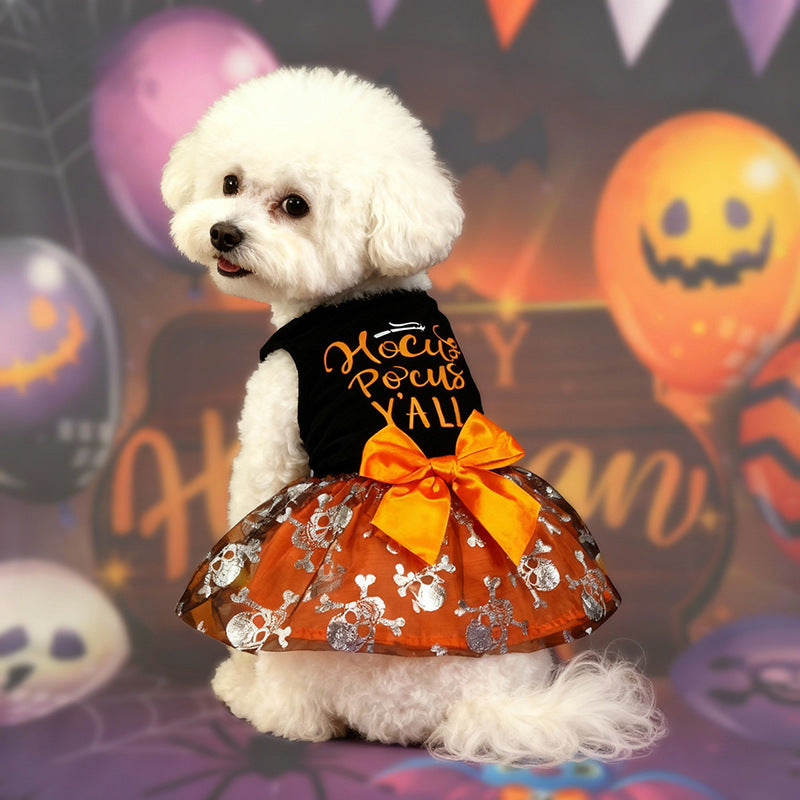 Robe Halloween pour chien & chat – Tête de mort