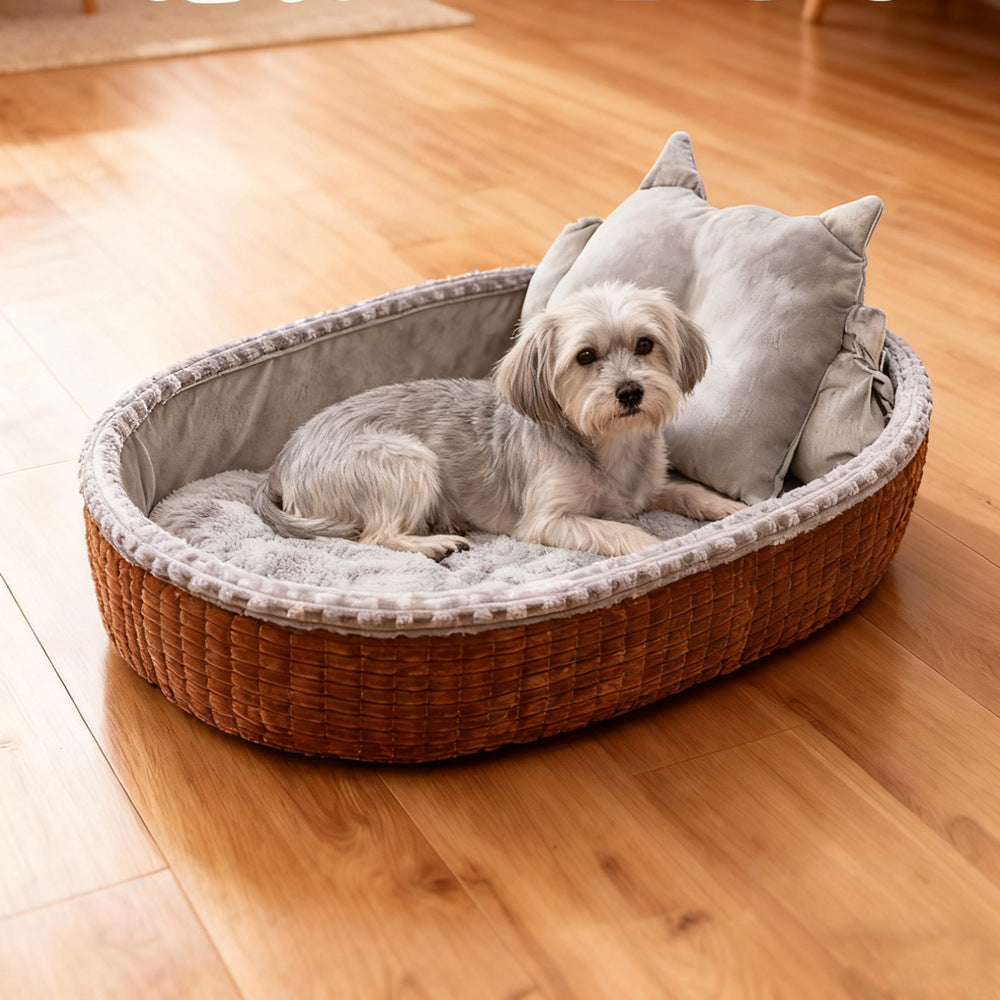 Niche semi-fermée pour chien & chat – Couchage polaire