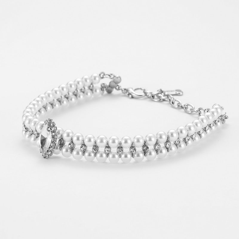 Collier perles et strass pour chien & chat – Cérémonie