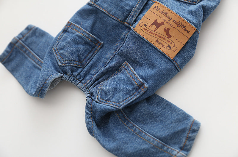 Salopette en jean pour chien & chat – Extensible