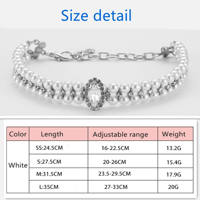 Collier perles et strass pour chien & chat – Cérémonie