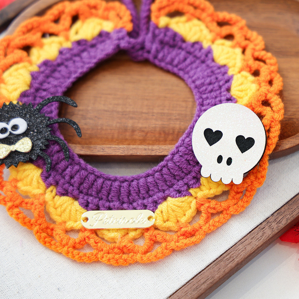 Bandana Halloween tricoté pour chien & chat – Motifs festifs