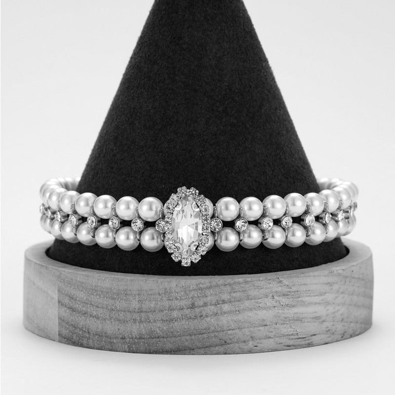 Collier perles et strass pour chien & chat – Cérémonie