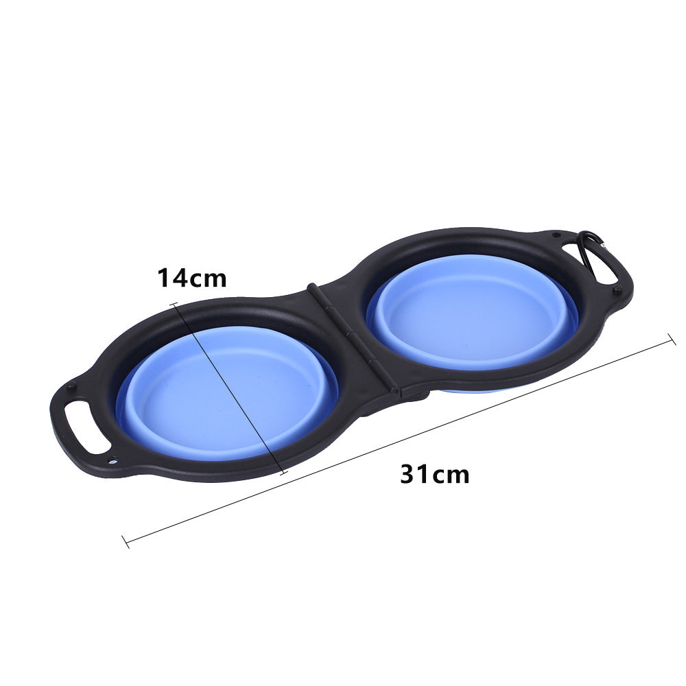 Gamelle double pliable en silicone pour chien & chat