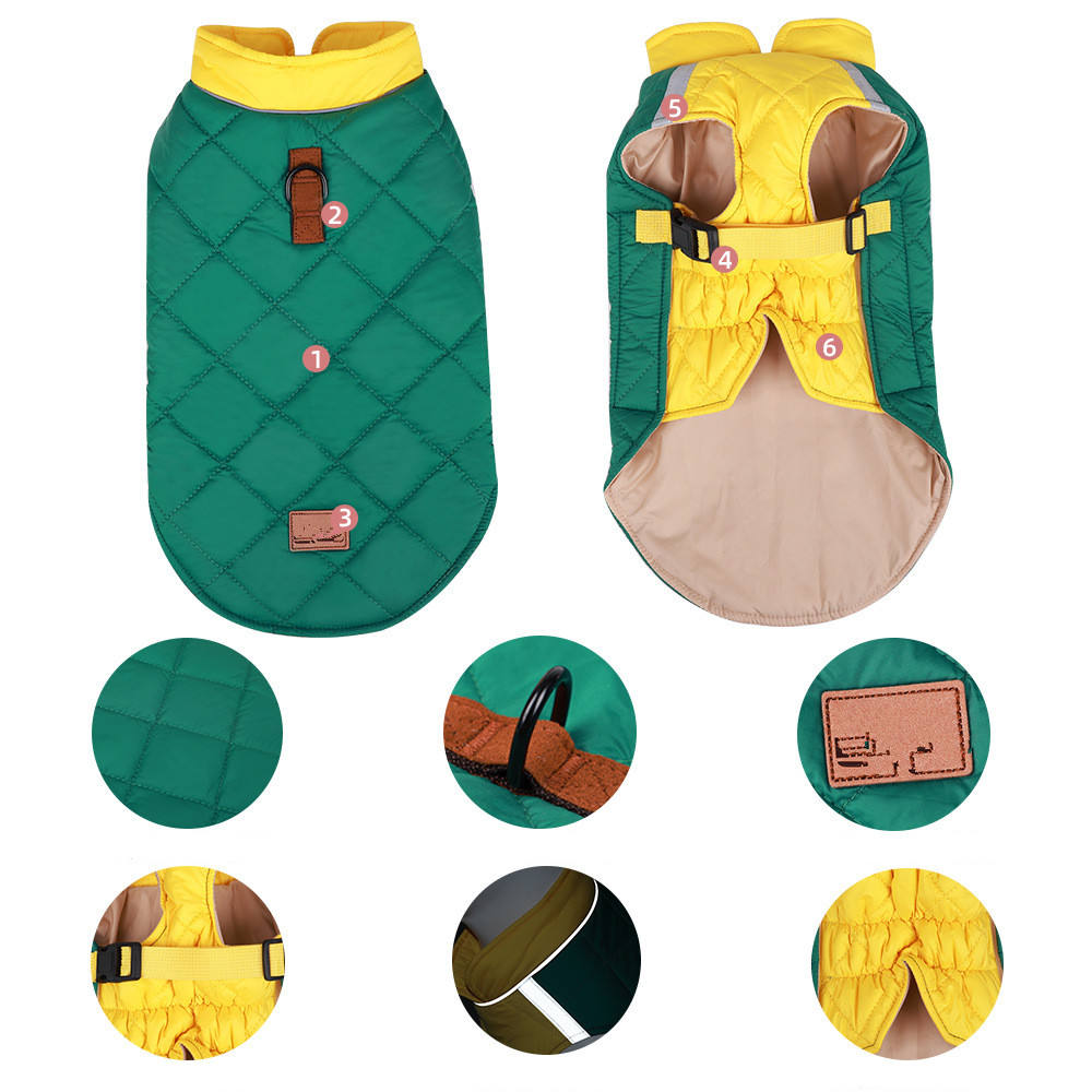 Manteau chaud réfléchissant pour chien – Doublure rembourrée