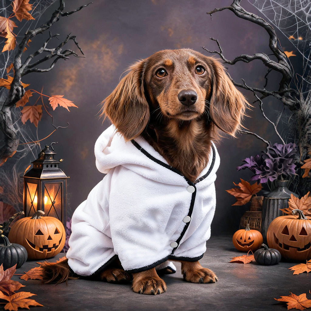 Serviette de bain Halloween pour chien & chat – Fantôme