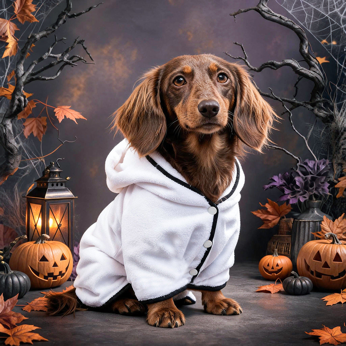 Serviette de bain Halloween pour chien & chat – Fantôme