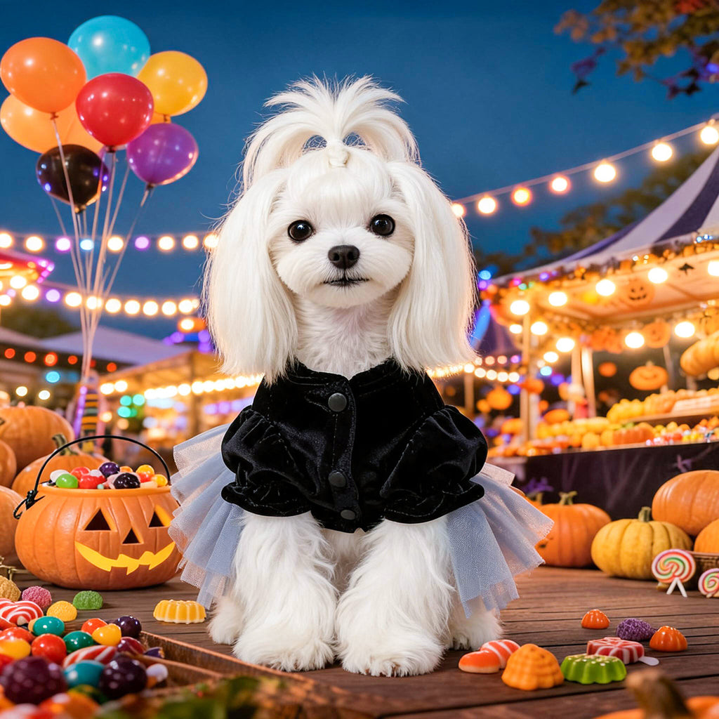 Robe Halloween pour chien & chat – Mariée fantôme