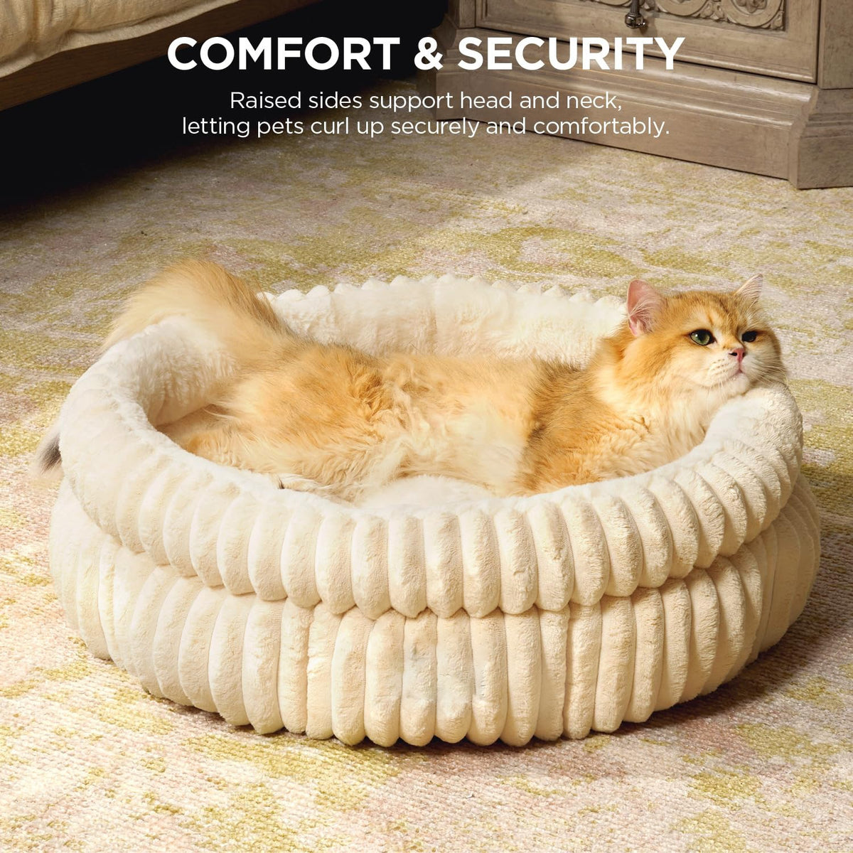 Panier rond moelleux pour chien & chat – Fourrure douce