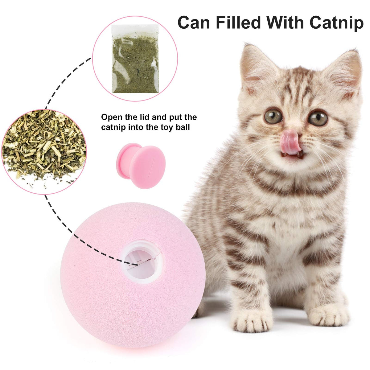 Balle interactive pour chat – Sons et cataire