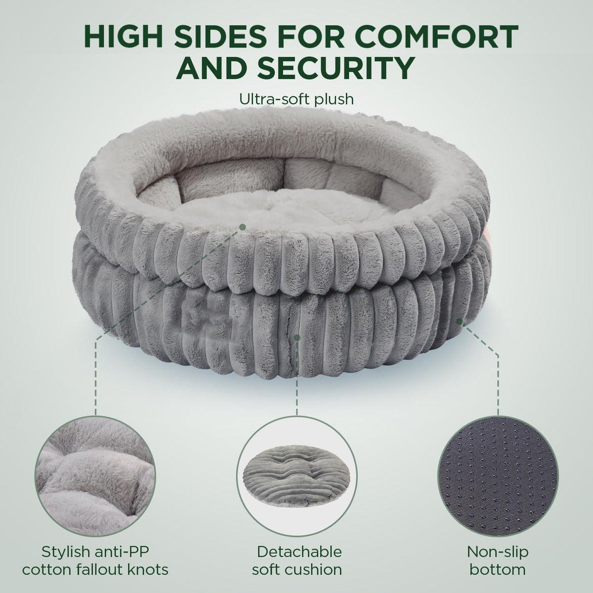 Panier rond moelleux pour chien & chat – Fourrure douce