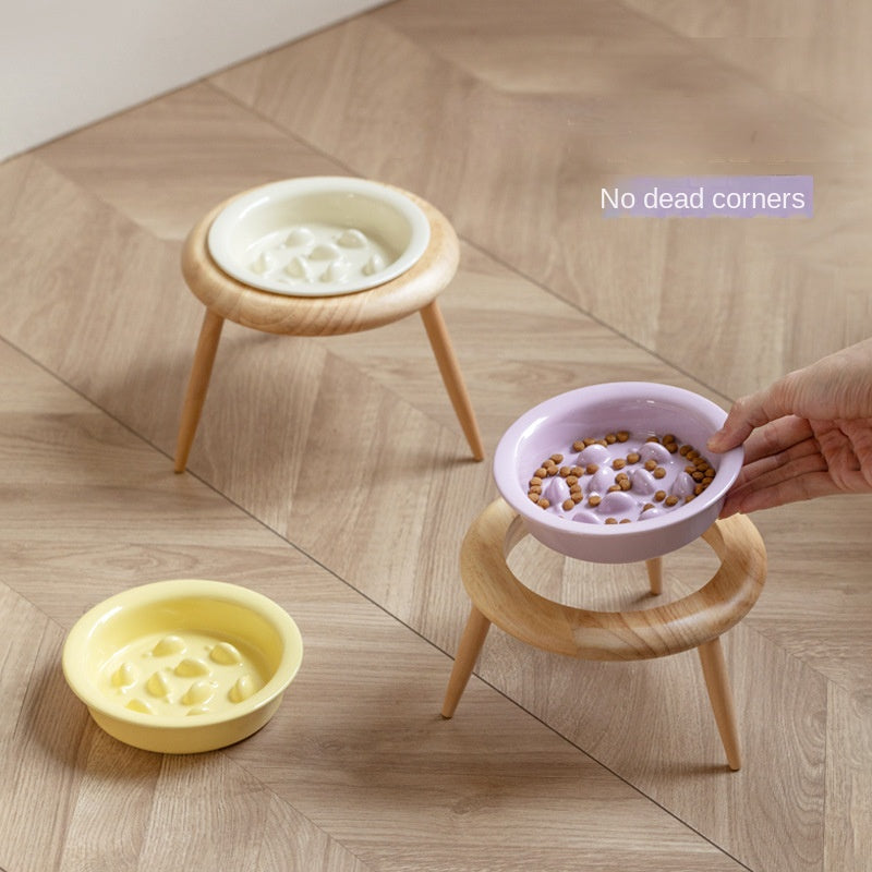 Gamelle surélevée anti-glouton pour chien & chat