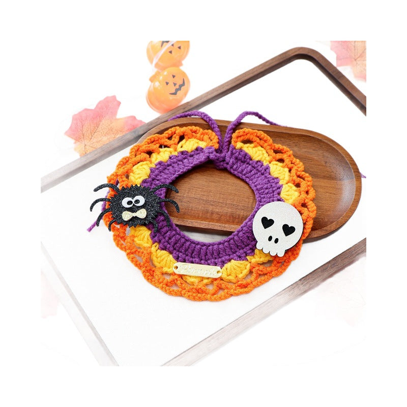 Bandana Halloween tricoté pour chien & chat – Motifs festifs