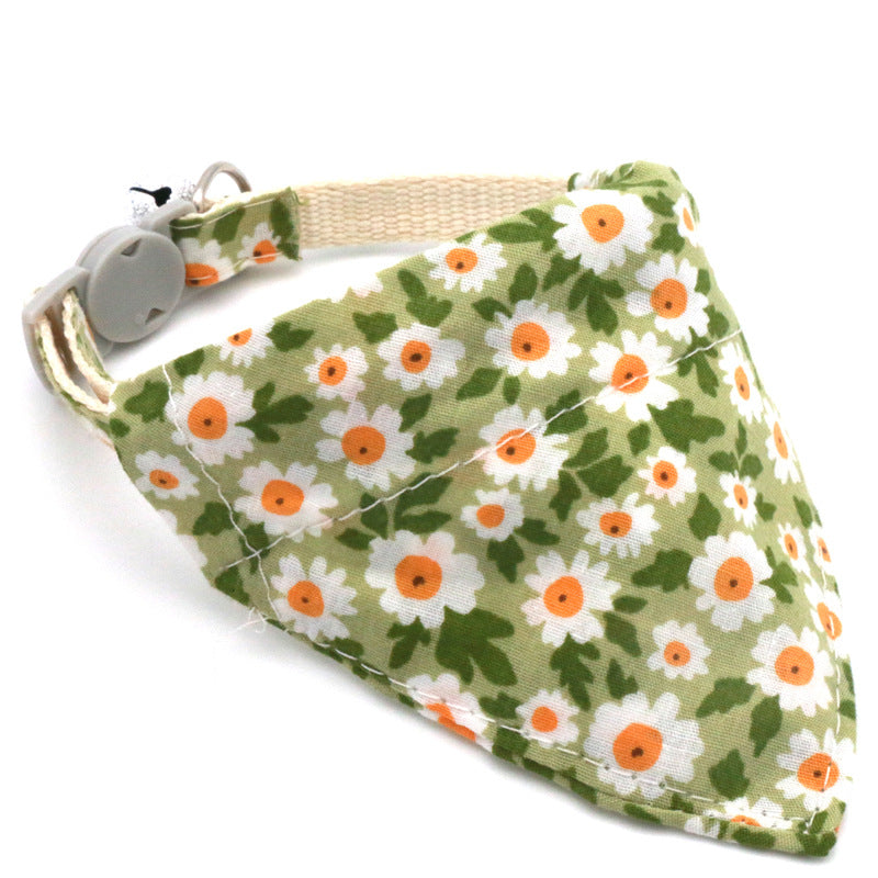 Bandana fleuri pour chien & chat – Collier triangle