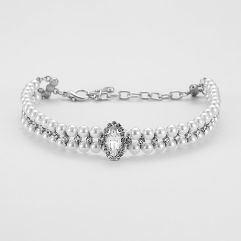Collier perles et strass pour chien & chat – Cérémonie