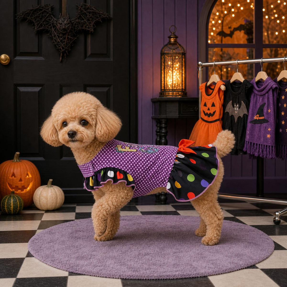 Robe Halloween pour chien – Œuf violet