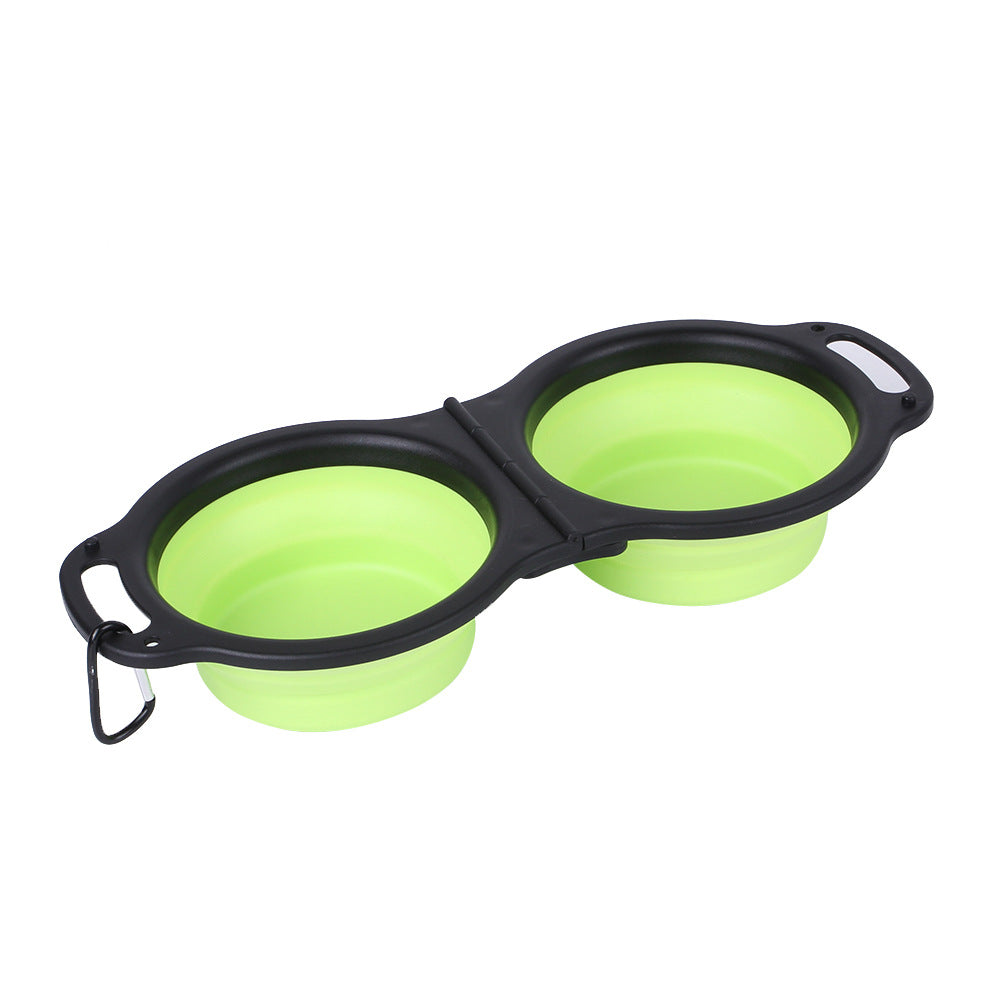 Gamelle double pliable en silicone pour chien & chat