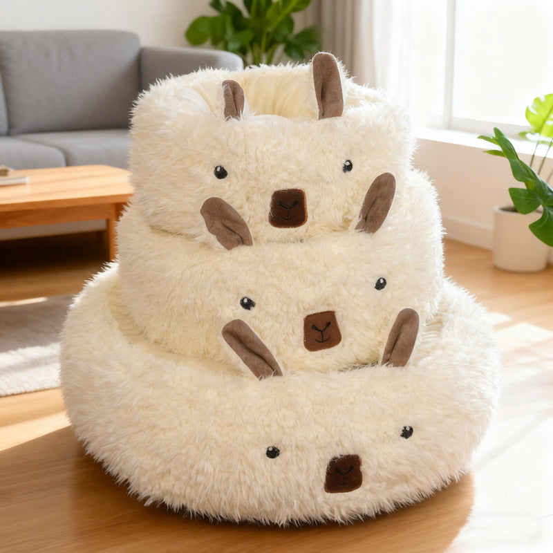 Niche douillette pour chien & chat – Forme semi-fermée