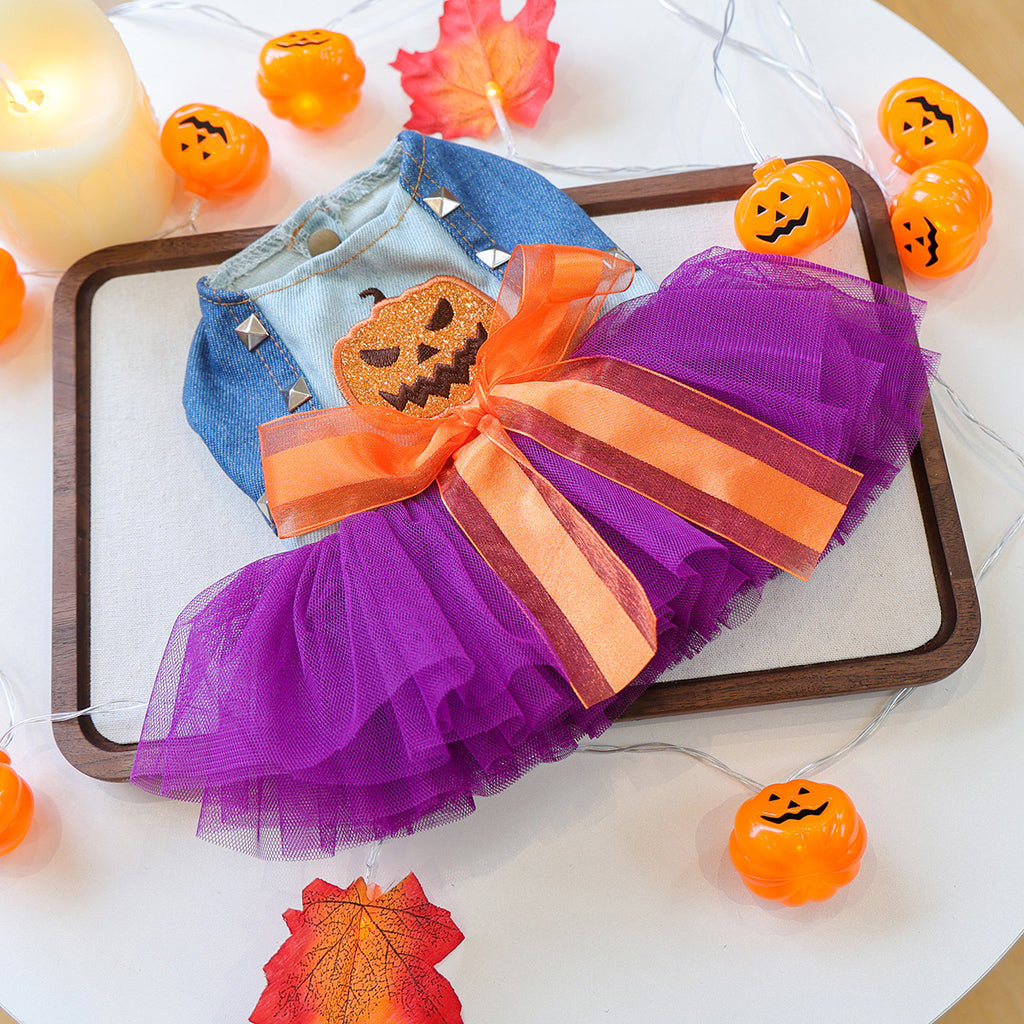 Robe Halloween pour chien – Citrouille & fantaisie