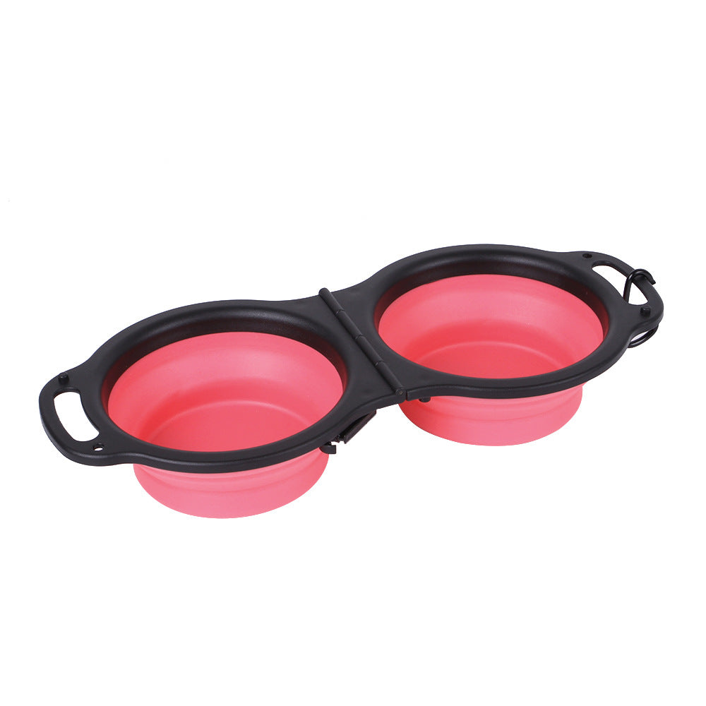 Gamelle double pliable en silicone pour chien & chat