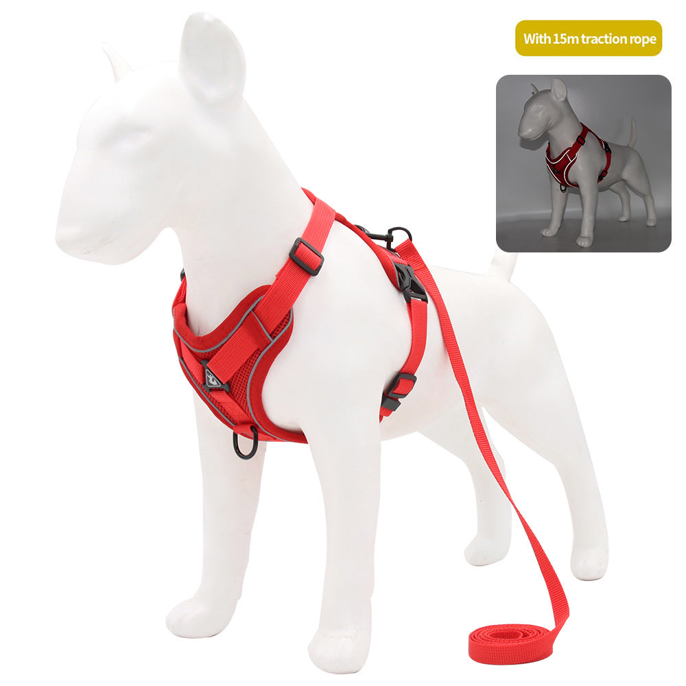 Harnais gilet réfléchissant pour chien – Avec laisse