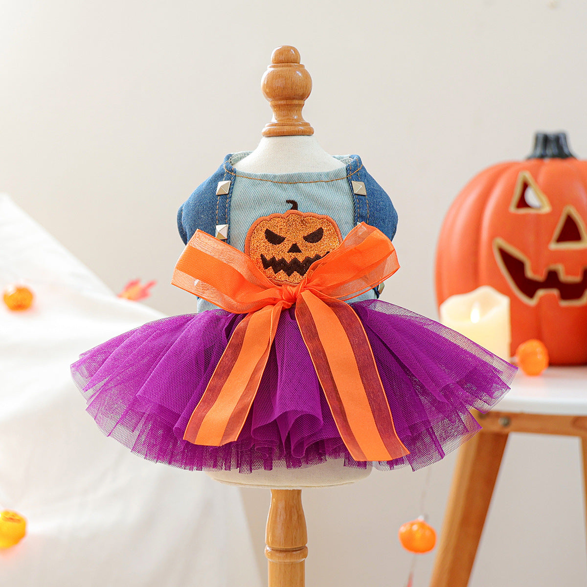 Robe Halloween pour chien – Citrouille & fantaisie