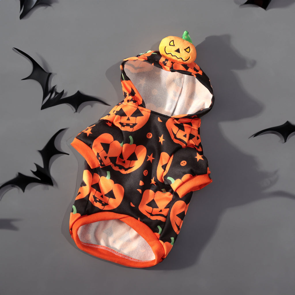 Sweat à capuche Halloween pour chien – Citrouille