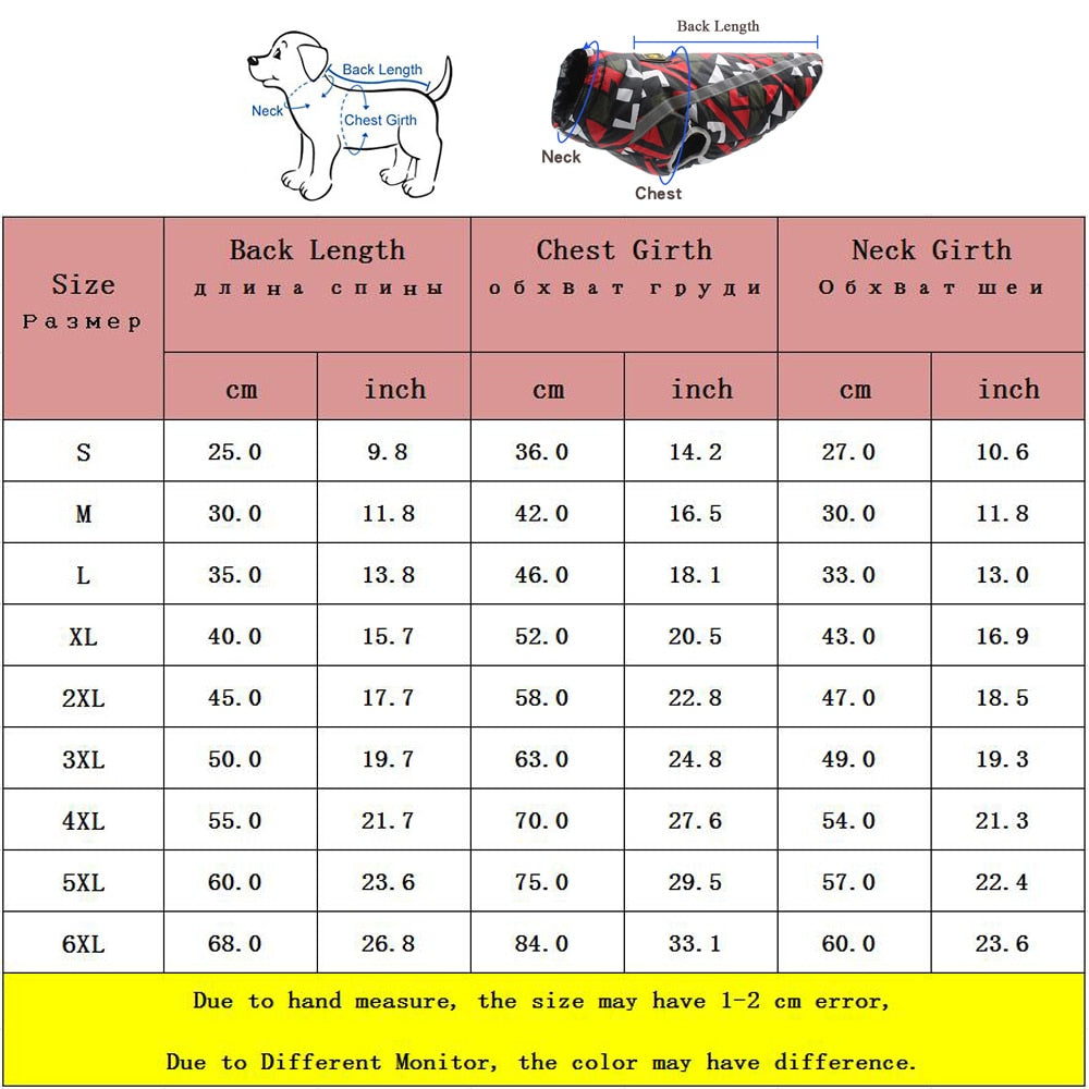Manteau chaud imperméable pour grand chien