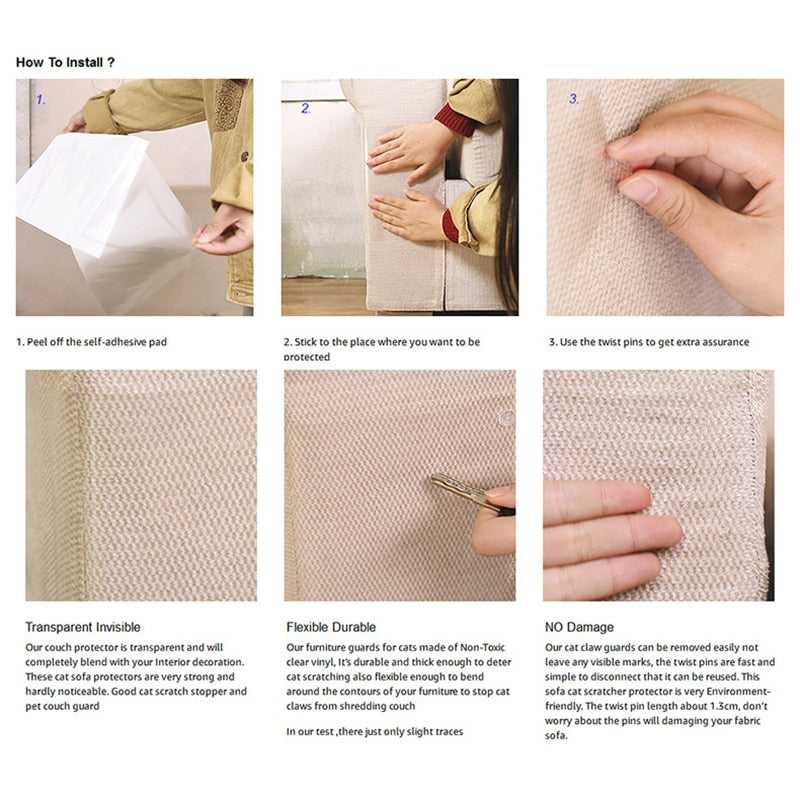 Protection anti-griffures pour canapé – Chat