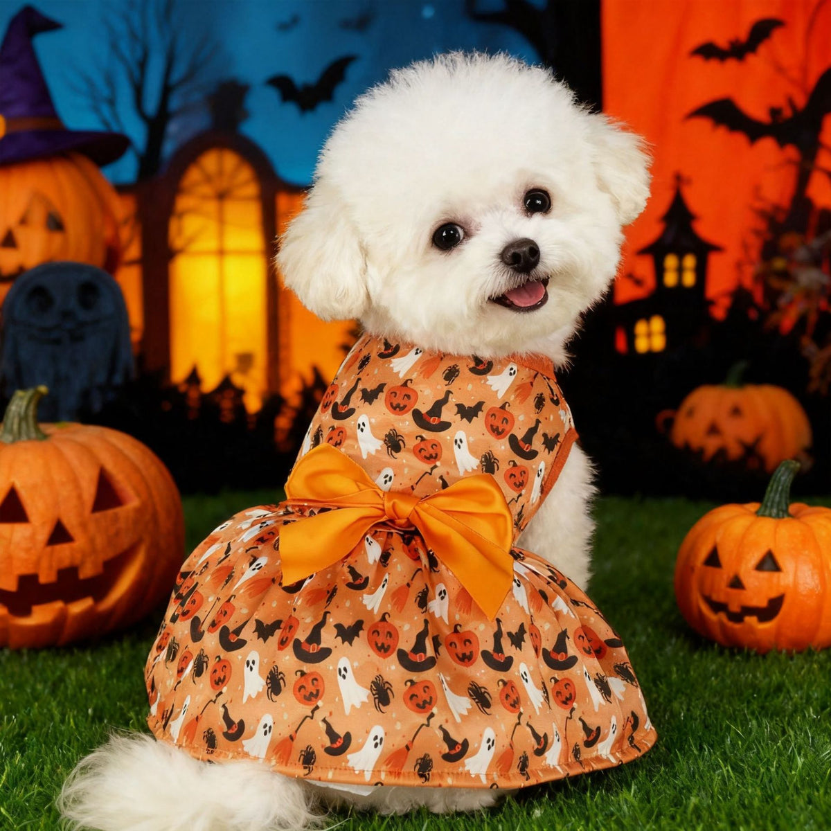Déguisement Halloween pour chien – Citrouille & chauve-souris