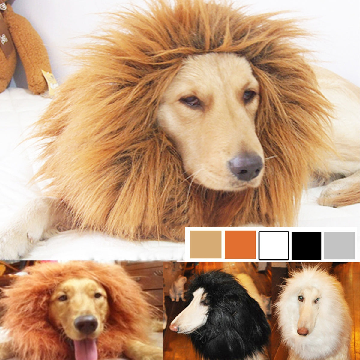Déguisement lion pour chien – Bonnet à crinière