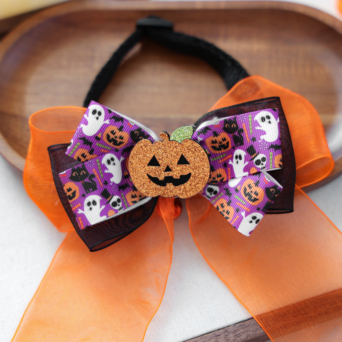 Foulard Halloween pour chien & chat – Citrouille & fantôme