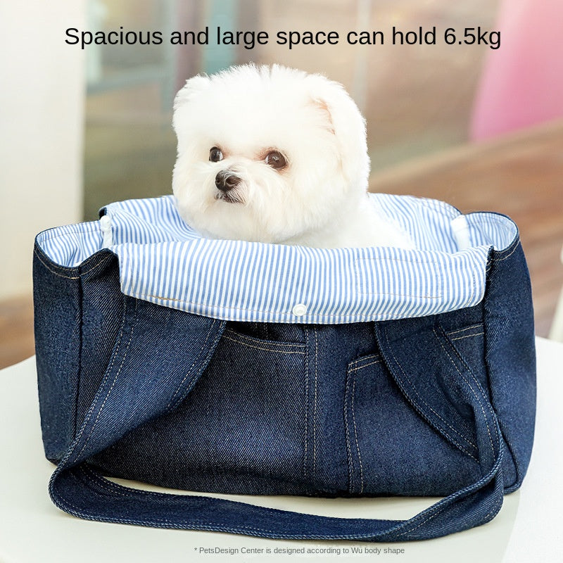 Sac à dos de transport en jean pour chien & chat