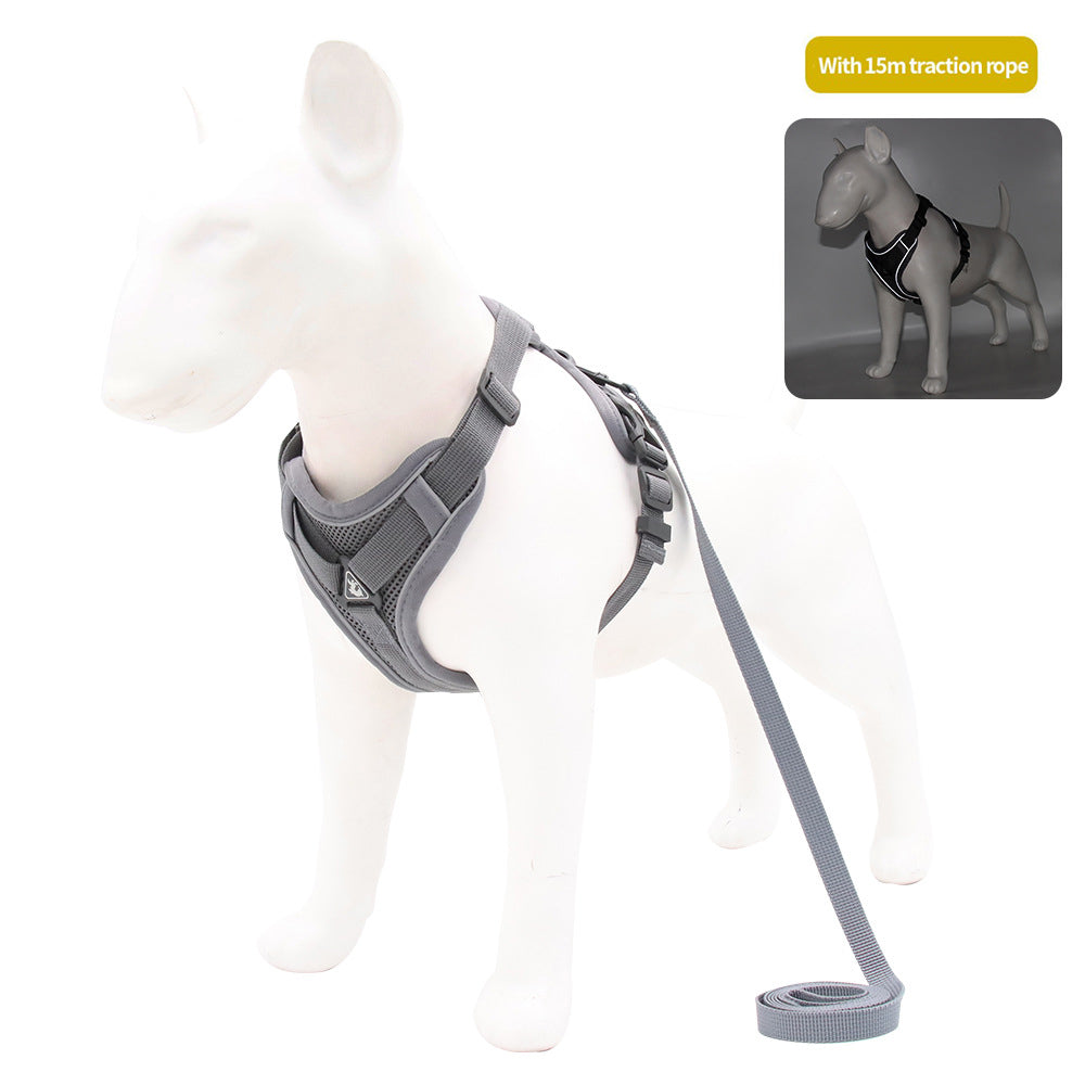 Harnais gilet réfléchissant pour chien – Avec laisse