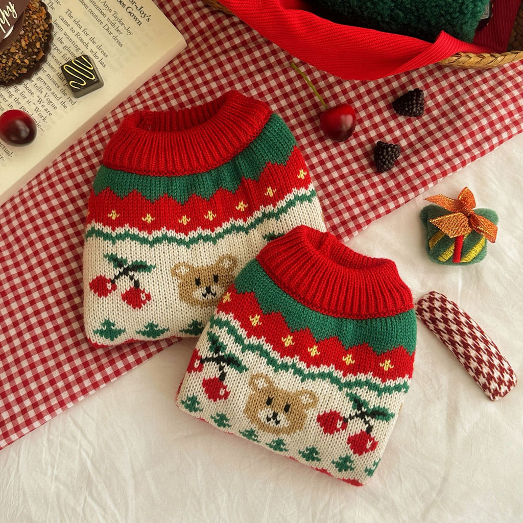 Pull de Noël chaud pour chien & chat – Cerises