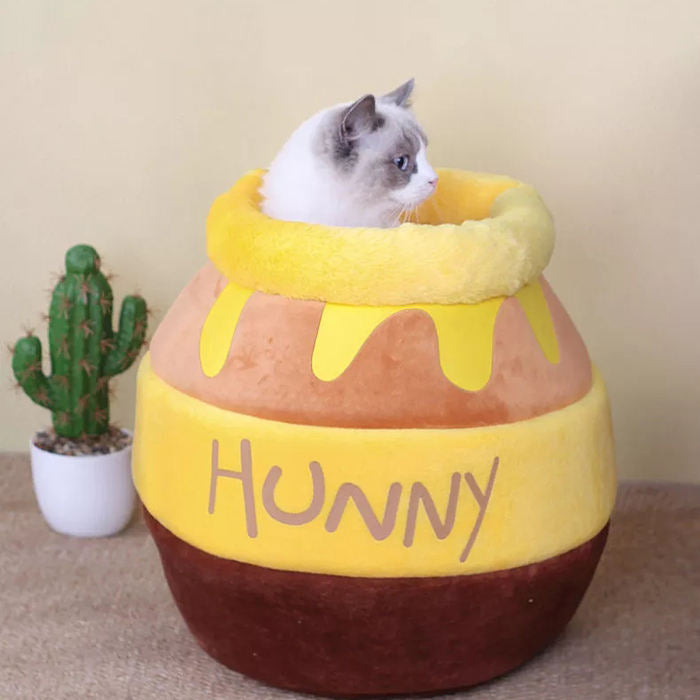 Niche douillette pour chat – Forme pot de miel