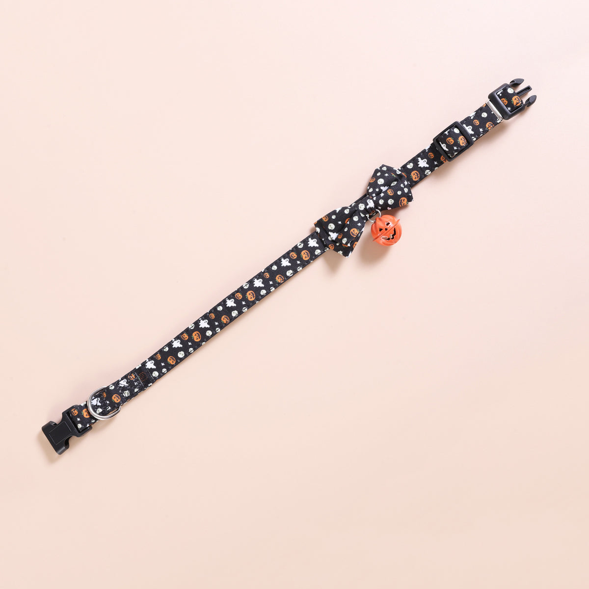 Collier Halloween pour chien – Citrouille & grelots