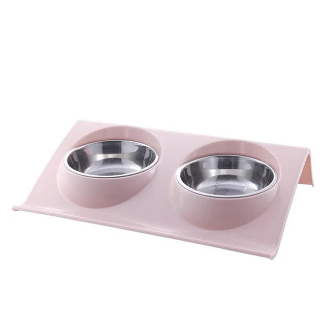 Gamelle double pour chat et chien – Inox