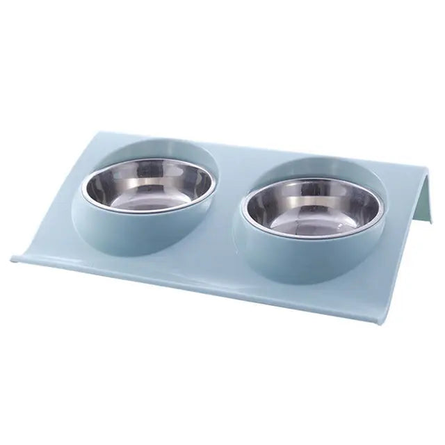 Gamelle double pour chat et chien – Inox